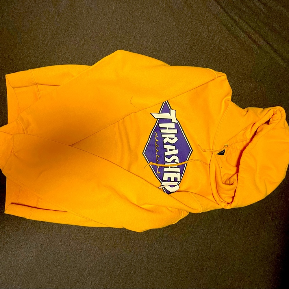Yellow thrasher hoodie size small